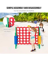 Sugift Jumbo 4-to-Score Giant Game Set with 42 Jumbo Rings and Quick-Release Slider-Green