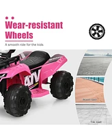 Sugift 6V Kids Atv Quad Electric Ride On Car with Led Light and MP3-Pink