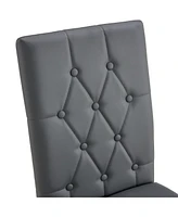 Streamdale Furniture 2 piece set of gray armless dining chairs brings a touch of elegance and mystery to the dining area with its deep gray tone, The