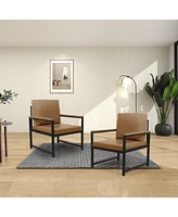 Lounge, living room, office or the reception area Leathaire accent arm chair with Extra thick padded backrest and seat cushion sofa chairs, Non-slip a