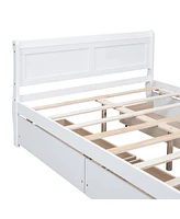 Slickblue Platform Bed with 4 Storage Drawers and Streamlined Headboard & Footboard for Sleek Bedroom Organization