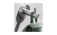 Slickblue Brushed Silver Bathroom Accessories Set with Robe Hooks and Towel Ring for Modern Decor