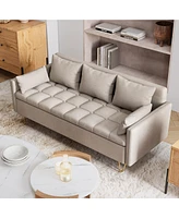 gaomon 3-Seater Faux Leather Sofa with Lift-Up Storage