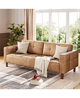 gaomon 3-Seater Sofa Couch, 83" Wide Faux Leather Sofa Couch with Spring Cushion, Modern Sofa with Deep Seats