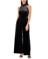 1.state Women's Tie-Neck Velvet Wide-Leg Jumpsuit