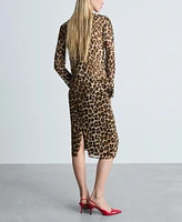 Mango Women's Leopard Midi Skirt