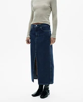 Mango Women's Denim Midi-Skirt