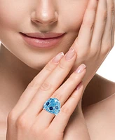 Effy Blue Topaz (18 ct. t.w.) & London Blue Topaz (3 ct. t.w.) Cluster Ring in Sterling Silver