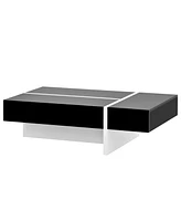 Slickblue Contemporary Rectangle Coffee Table with High Gloss Finish, Modern Center for Sofa