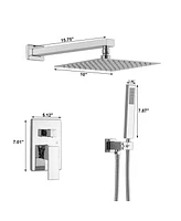 Mondawe 10 Inch Square Bathroom Shower Combo Set