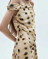 Mango Women's Polka-Dot Asymmetrical Dress