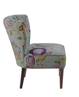 Lindley Floral Fabric Accent Chair