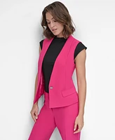 Dkny Women's Collarless Single-Button Vest