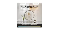 gaomon Bathroom Vanity Light Fixtures Modern Crystal Vanity Light Fixtures Over Mirror,5 Light Modern Crystal Wall Lighting