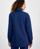 Style & Co Petite Yummy Quarter-Zip Long-Sleeve Sweatshirt, Exclusively at Macy's