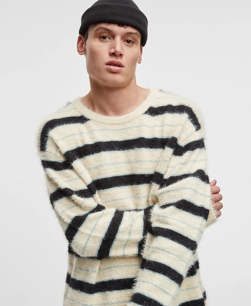 Mode of One Men's Long-Sleeve Eyelash Stripe Sweater, Exclusively at Macy's