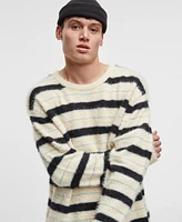 Mode of One Men's Long-Sleeve Eyelash Stripe Sweater, Exclusively at Macy's