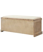 Slickblue Storage Bench with 3 Removable Classic Rattan Baskets Stylish and Functional Organization