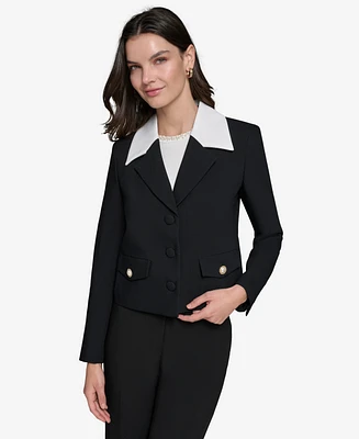 Karl Lagerfeld Paris Women's Colorblocked Lapel Blazer