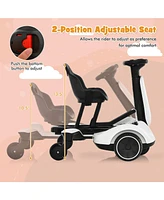 Hongge 6V Kids Ride on Drift Car with 360 Spin and 2 Adjustable Heights-White