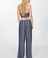 Mango Women's Straight Striped Pants