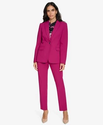 Calvin Klein Womens One Button Blazer Straight Leg Ankle Pants