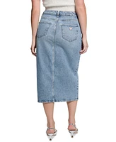 Guess Women's Mila Front-Slit Denim Midi Skirt