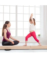 Hongge 7 Feet Folding Portable Floor Balance Beam with Handles for Gymnasts