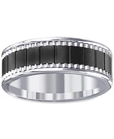 Men's Black Ceramic & Stainless Steel Band