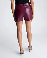 Kenneth Cole Women's Faux-Leather Fly-Front Shorts