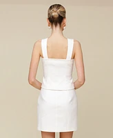 Avec Les Filles Women's Sweetheart Neckline Vest Top