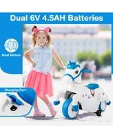 Hongge 12V Unicorn Ride on Toy with Training Wheels and Horse Riding Mode