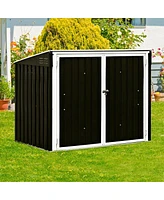 Sugift Horizontal Storage Shed 68 Cubic Feet for Garbage Cans