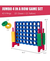 Sugift Jumbo 4-to-Score Giant Game Set with 42 Jumbo Rings and Quick-Release Slider-Red