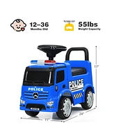 Sugift Mercedes Benz Kids Ride On Push Licensed Police Car-Blue