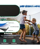 Sugift Outdoor Recreational Trampoline with Ladder and Enclosure Net-14 ft