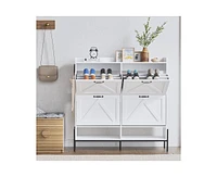 gaomon Shoe Cabinet with 4 Flip Drawers,Freestanding Shoe Storage Cabinet Organizer for Entryway,Shoe Rack Cabinet,Dry and Wet Separation Shoe Organiz