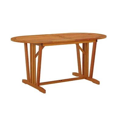 vidaXL Patio Table 63"x33.5"x29.5" Solid Wood Eucalyptus