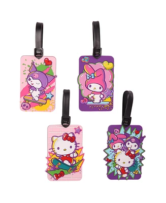 Hello Kitty Sanrio Friends 4-Piece Luggage Tag Set - Cute Travel Essentials