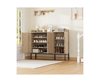 gaomon Shoe Cabinet with 3 Rattan Doors, 7