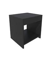 Fm Furniture Anegam Nightstand with Open Storage, Black