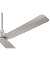 Casa Vieja 60" Sailplane Modern Industrial Indoor Outdoor Ceiling Fan 3 Blade Remote Control Silver Finish Blades Bedroom Patio Living Room Kitchen Po