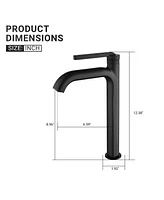 Mondawe Single Handle Single Hole Bathroom Faucet Modern Brass Bathroom Basin Faucets Matte Black