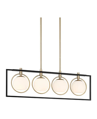 Possini Euro Design Carlyn 37 1/2" Mid Century Modern Art Deco Pendant Chandelier Ceiling Light Fixture Dining Room Over Table Kitchen Island Foyer Ha