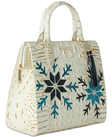 Brahmin Caroline Snowball Snowdrift Small Leather Satchel