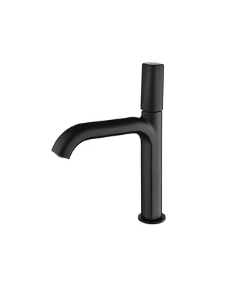 Mondawe Single Handle Single Hole Bathroom Faucet Modern Brass Bathroom Basin Faucets Matte Black