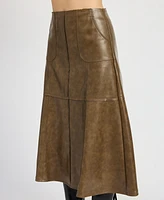 En Saison Women's Maddelena Faux-Leather Midi Skirt