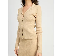 En Saison Women's Gweneth Knit Button-Front Cardigan