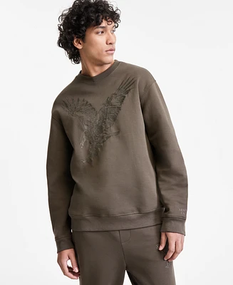 A|X Armani Exchange Men's Regular-Fit Eagle Logo Embroidered Sweatshirt