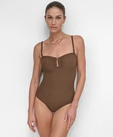 Dkny Women's Textured Shirred One-Piece Swimsuit